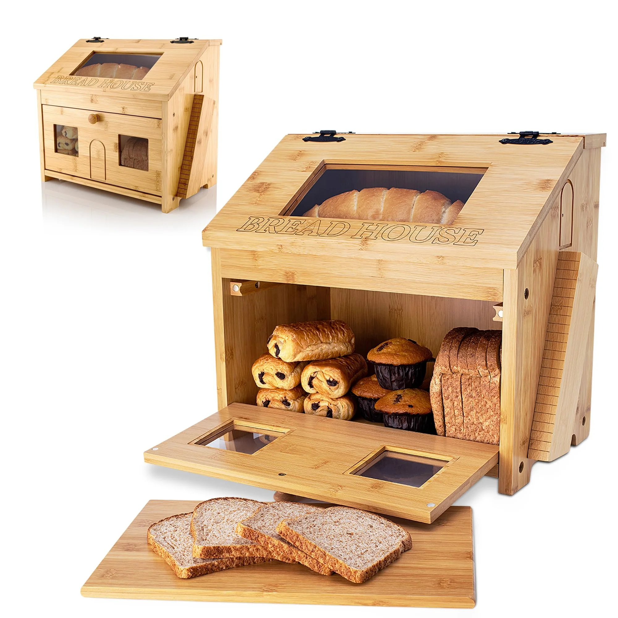 Wooden Bread Box For Kitchen Countertop Bread Box For Kitchen
