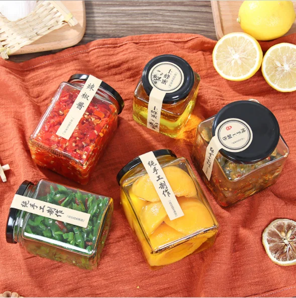 Clear Square Honey Jars,Honey Jars And Labels,Glass Gar With Lid 45ml