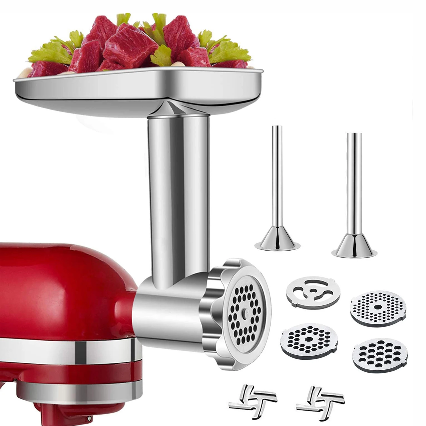 GVODE Metal Silver Food Grinder Attachment for KitchenAid Stand