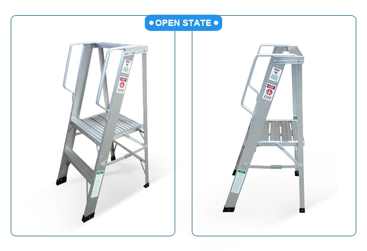 2 3 4 Steps Single-Sided Folding Aluminum Platform Ladder