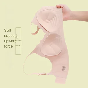 Women's High Quality Seamless Bra Adjustable Strap Solid Pattern Fixed Cup-In-Style Inverted Criss-Cross Design for Breathable