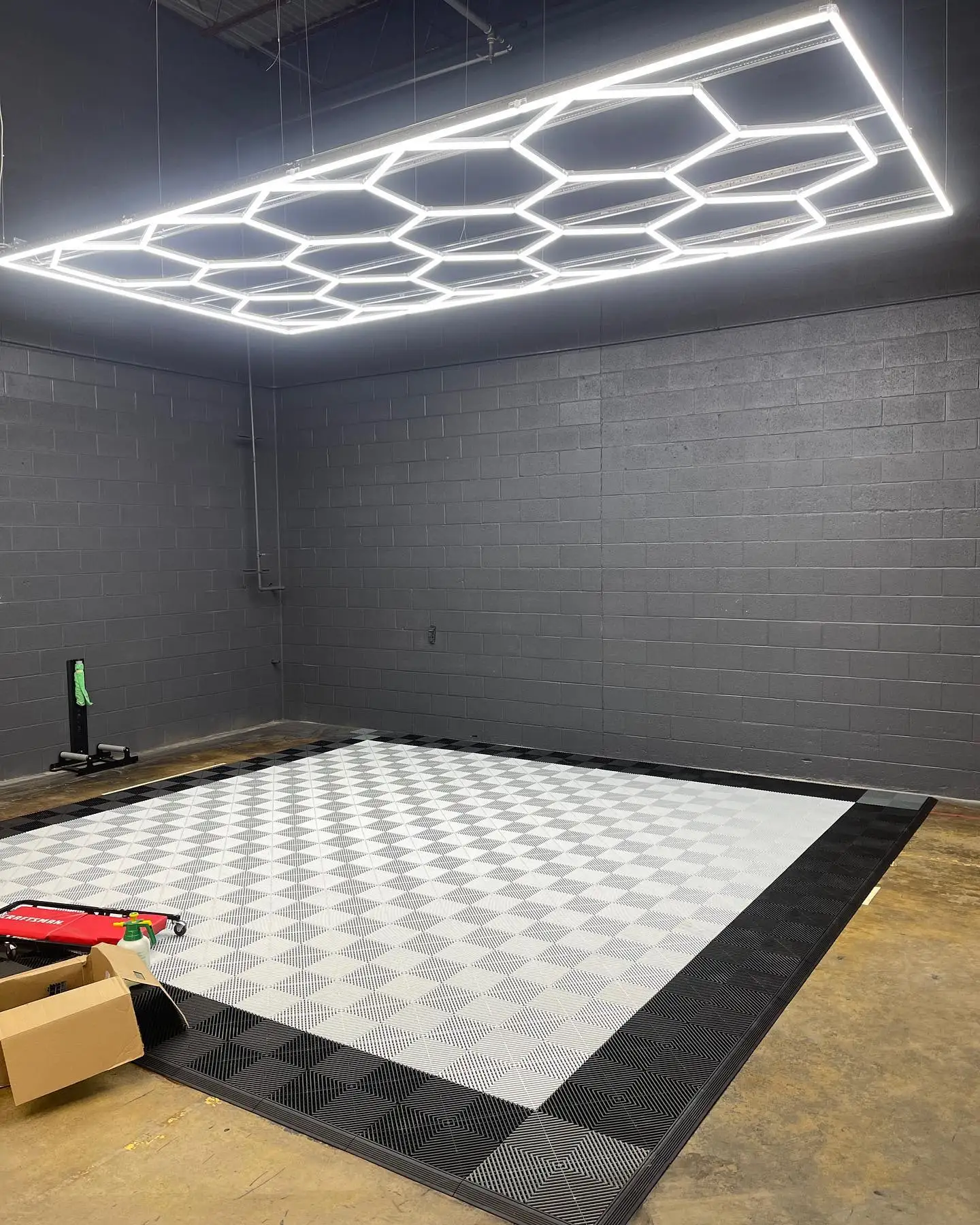 Plaque LED Hexagonale Encastrable Nid D'abeille - 6500K Blanc Pur, IP64 - Pour Garage, Atelier, Sous-sol, Boutique
