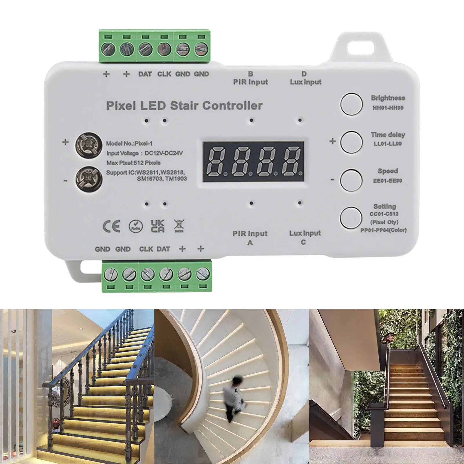 Dynamic Staircase Lighting with Pixel Stair Light Controller