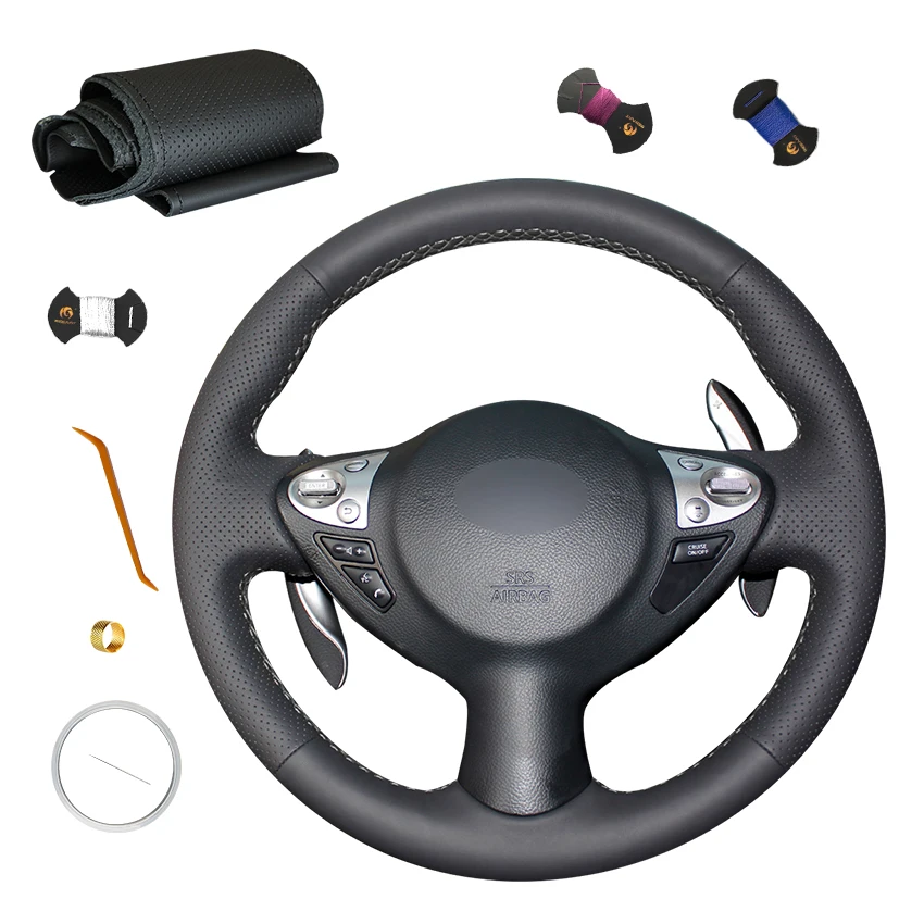 Carbon Fiber Steering Wheel Cover for Infiniti FX35 FX37 FX50 QX70 Nissan Juke