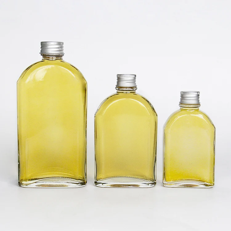 clear empty flat glass juice drinking tea wine glass bottle for