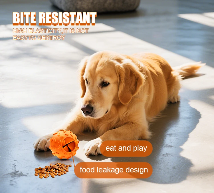 Super Pet Natural Rubber Chew Ball Dog Cat Toy Durable and Resilient Leak-Proof Food-Interactive Accessory
