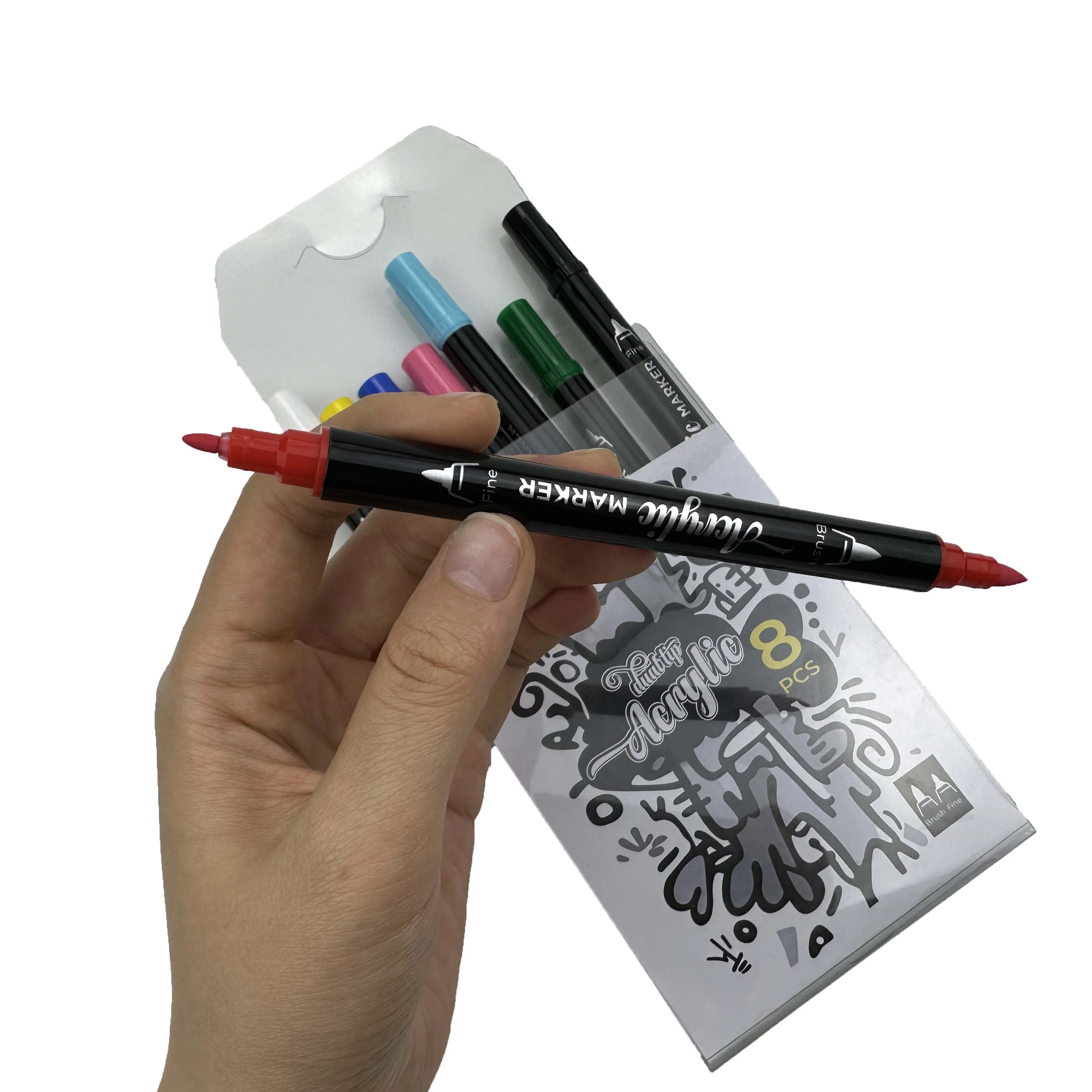 Acrylic Markers 6mm 6 Colors Pigment Dry-Erase & Wet-Erase for Paper ...