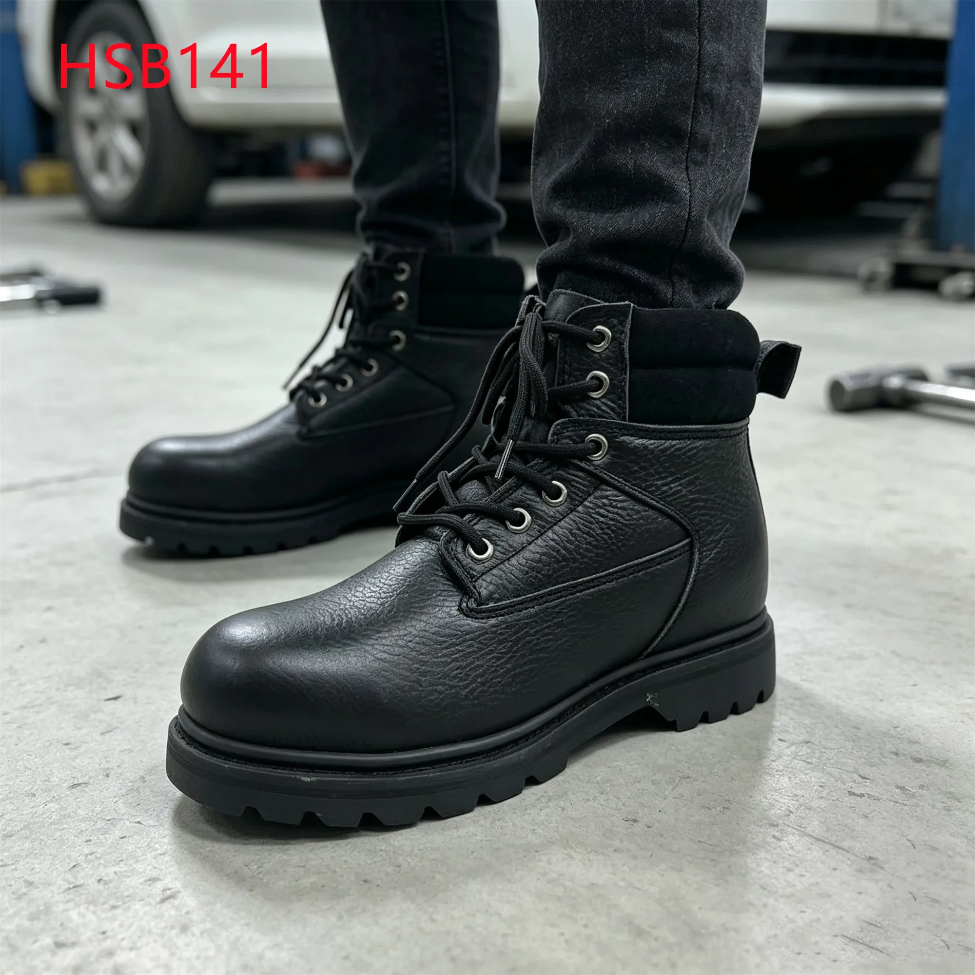 LXG,rigorous Worksite Goodyear Rubber Sole Hua Singh Safety Boots Power Repair Suede Leather Collar Leather Labor Shoes HSB141