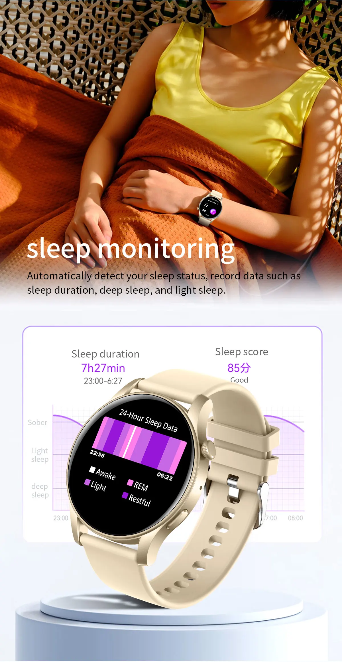 7 heart rate recording fitness smartwatch exercise modes sleep tracking gps tracking alarm clock-8