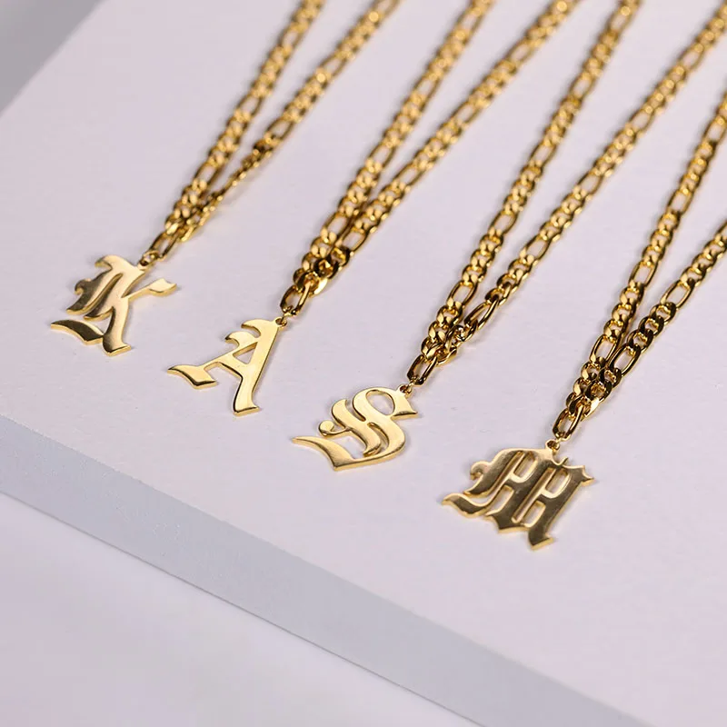 Fashion A-Z Initials Letter Padlock Necklaces For Women Friends Stainless  Steel Gold Color Lock Pendant Necklace Jewelry Gifts