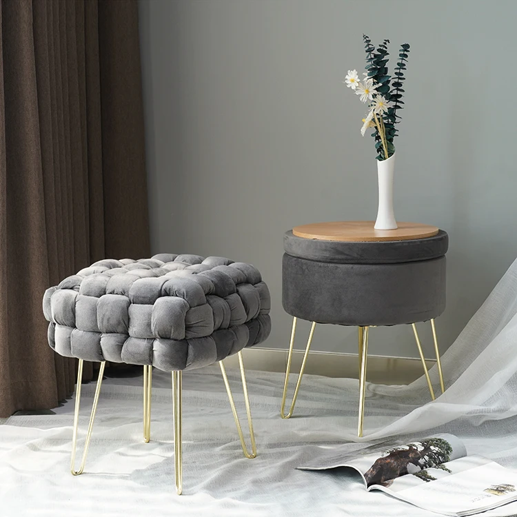Luxury Lounge Modern Pouf Stool Ottoman New Sale Foot Stool Round Stool
