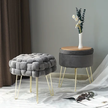 Luxury Lounge Modern Pouf Stool Ottoman New Sale Foot Stool Round Stool