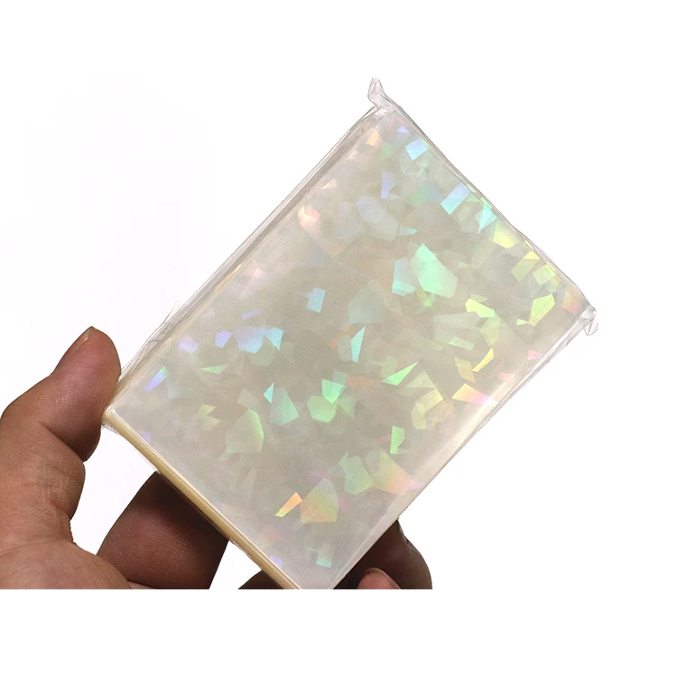 iridescent card sleeves Premium Preferred Protection 100 Pink Holographic Perfect Fit Shiny Trading Card Sleeves Standard Size Pokemon Sleeves the industry standard for trading cards 100 Pcs Laser Flashing Photocard