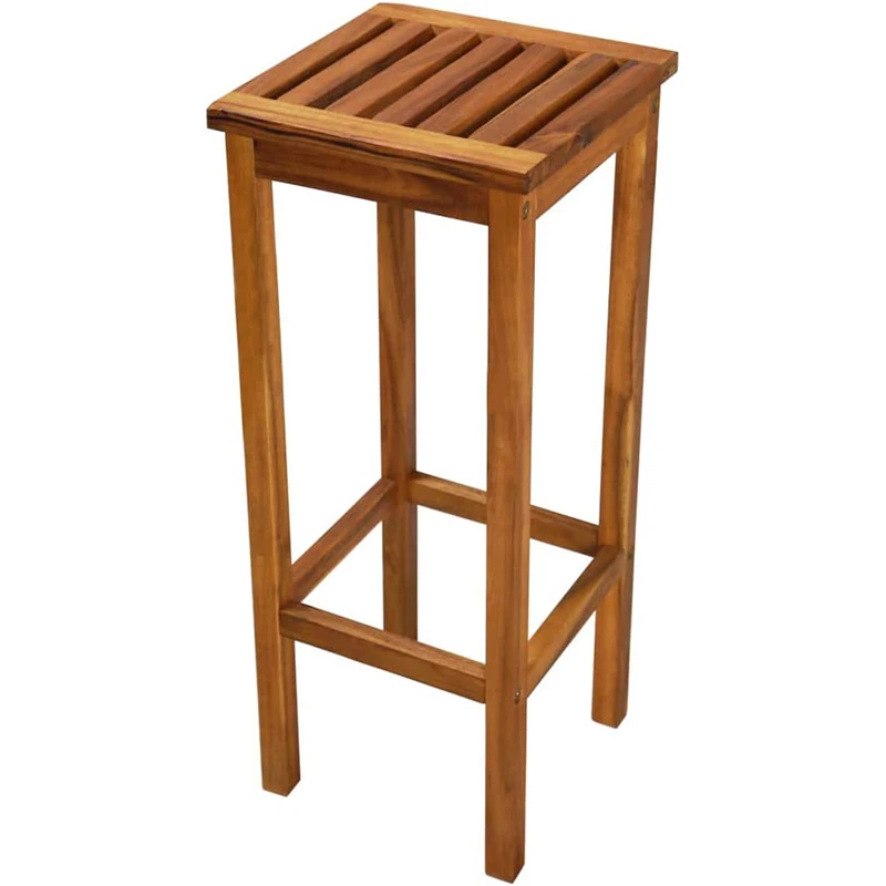 Wholesale Luxury Modern Solid Wood Square Barstool with Footrest for Home Bar and Commercial Use