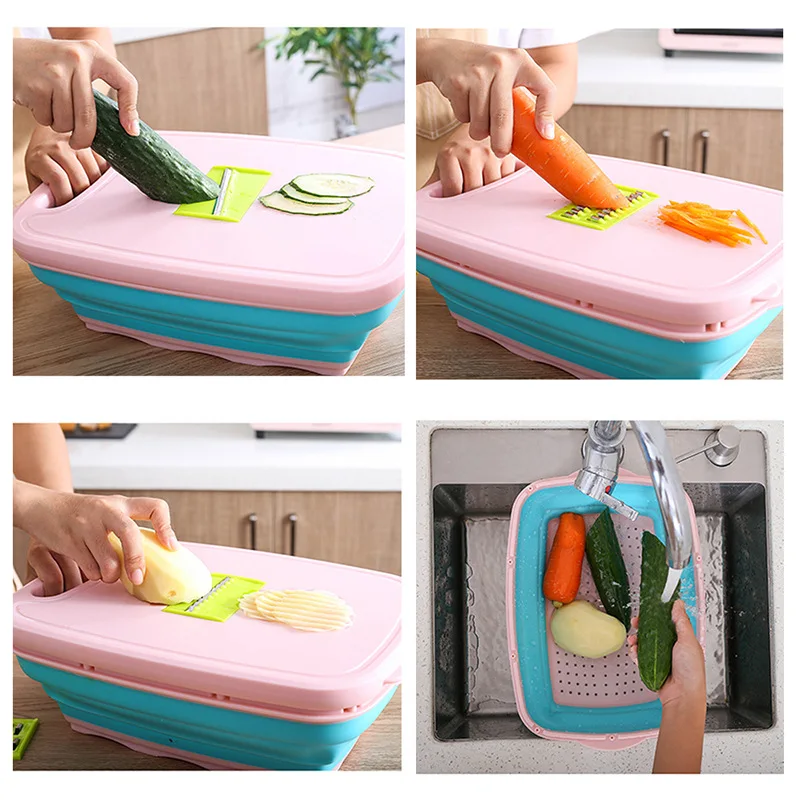 New Kitchen Multifunctional Silicone Cutting Board Storage - Temu