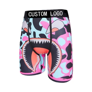 2022 Popular Long Boxer Men Breathable and Elastic Camouflage Printed Gents Sexy Underwear