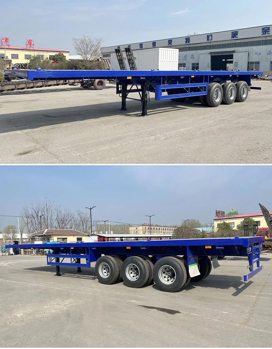 40ft Container Trailer Truck Semi Trailer Flatbed Tri-axle 40 Feet ...