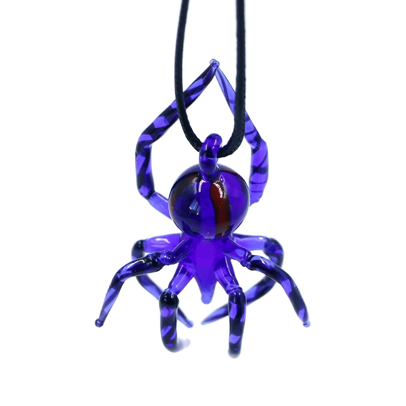 Halloween Hanging Glass Lampwork Spider Figurine Ornament