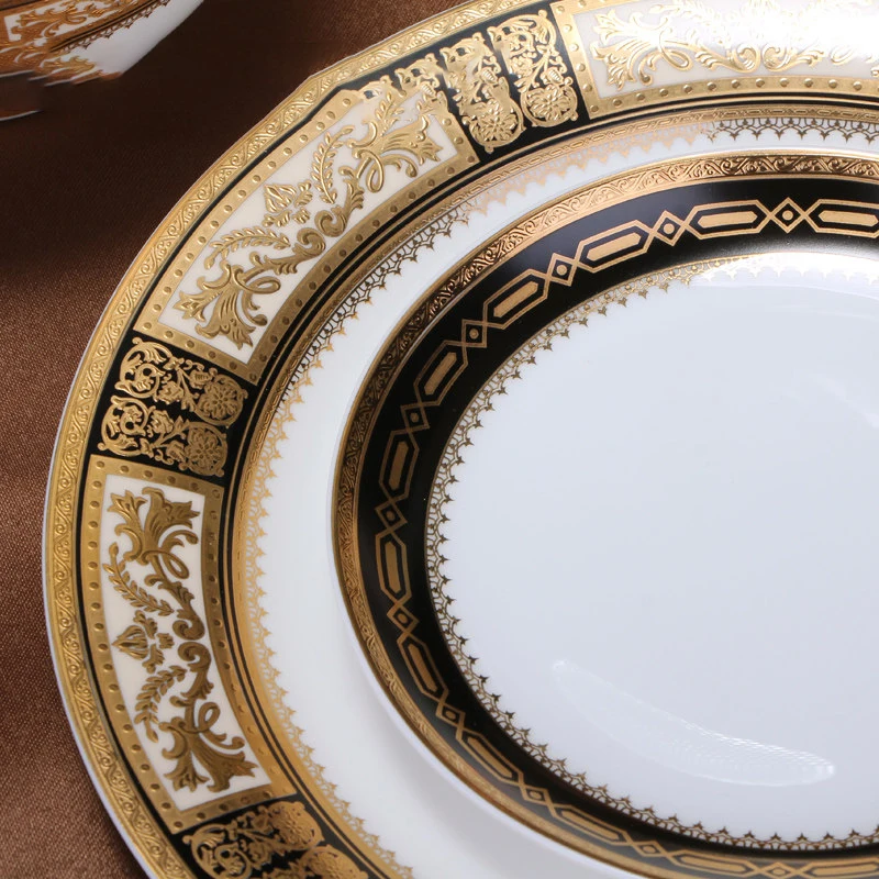  BONE CHINA　食器 新製品52個西ヨーロッパ高級レリーフパレスボーンチャイナ食器