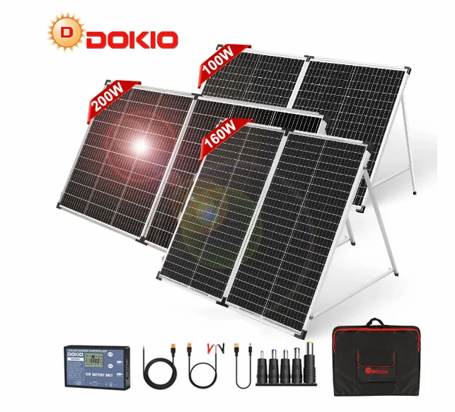 Dokio 18v 100w Foldable Portable Solar Panel Blanket Kits For Camping ...