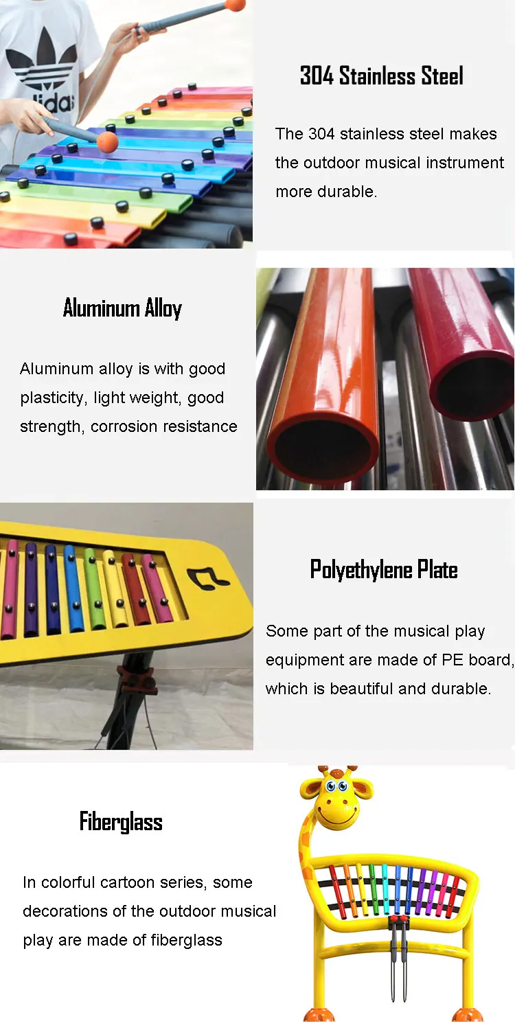 Moetry Kids Percussion Play Outdoor Wall Mount Musical Instrument For