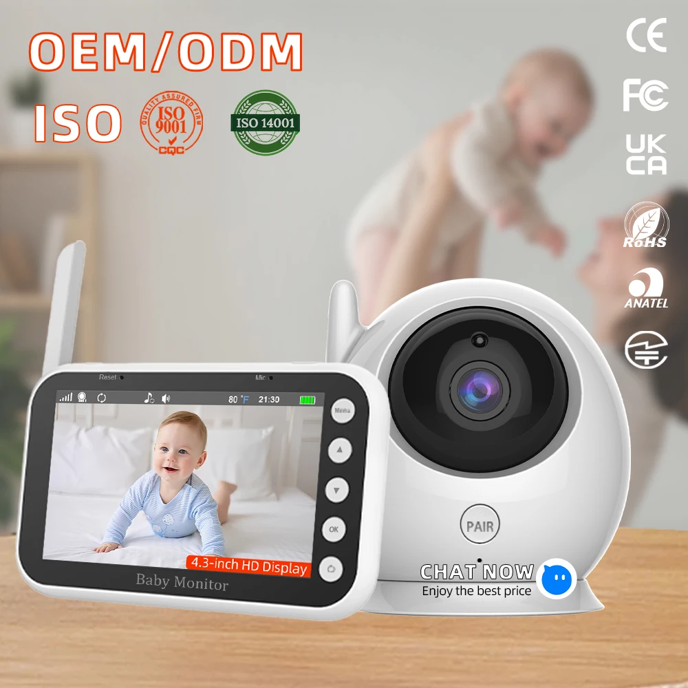Baby Monitor Camera with Screen, 720p, and Night Vision