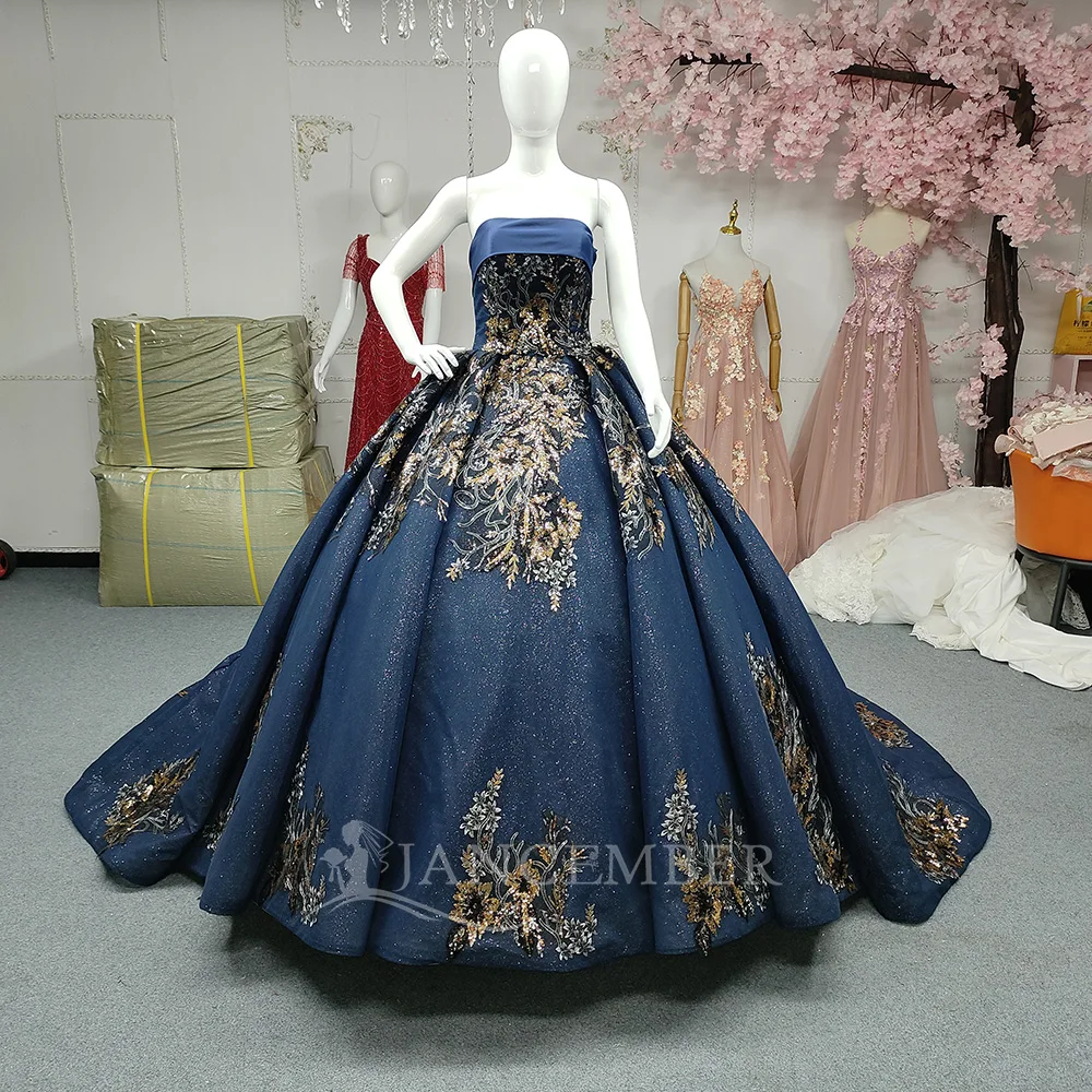 Royal Blue Quinceanera Dresses for Sweet 15 Year Sexy Puffy Ball Gown Lace  Appliques Princess Gowns Lsany128