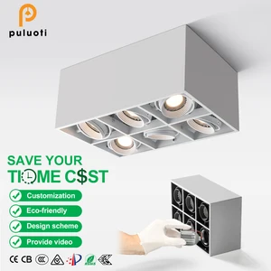 Modern Design MR16 Indoor Lighting Aluminum Surface-Mounted Spotlight 3000K Color Replaceable GU10 LED Lamp Head for Living Room