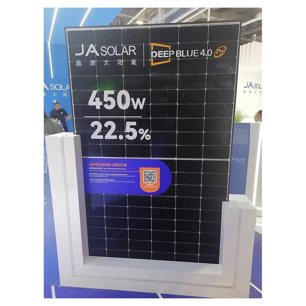 JA 435W 440w 445w 450w 455w N Type Bifacial Double Glass Full Black ...