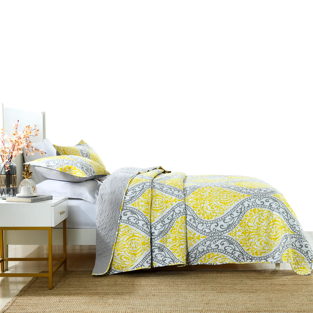 Boryard Quilted Bedspread Set Edredones Printed Queen King Size Luxury