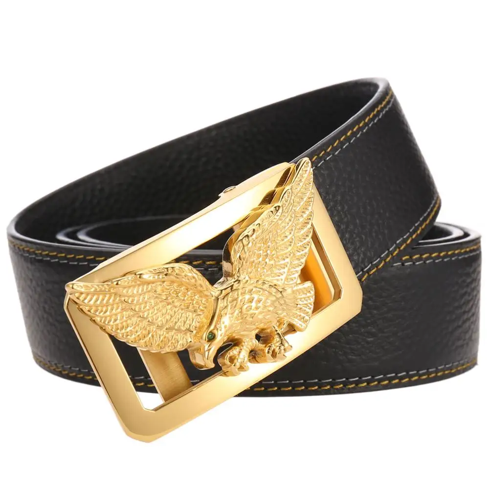 Source Stainless Steel Automatic Eagle Buckle Ratchet Dress Belts