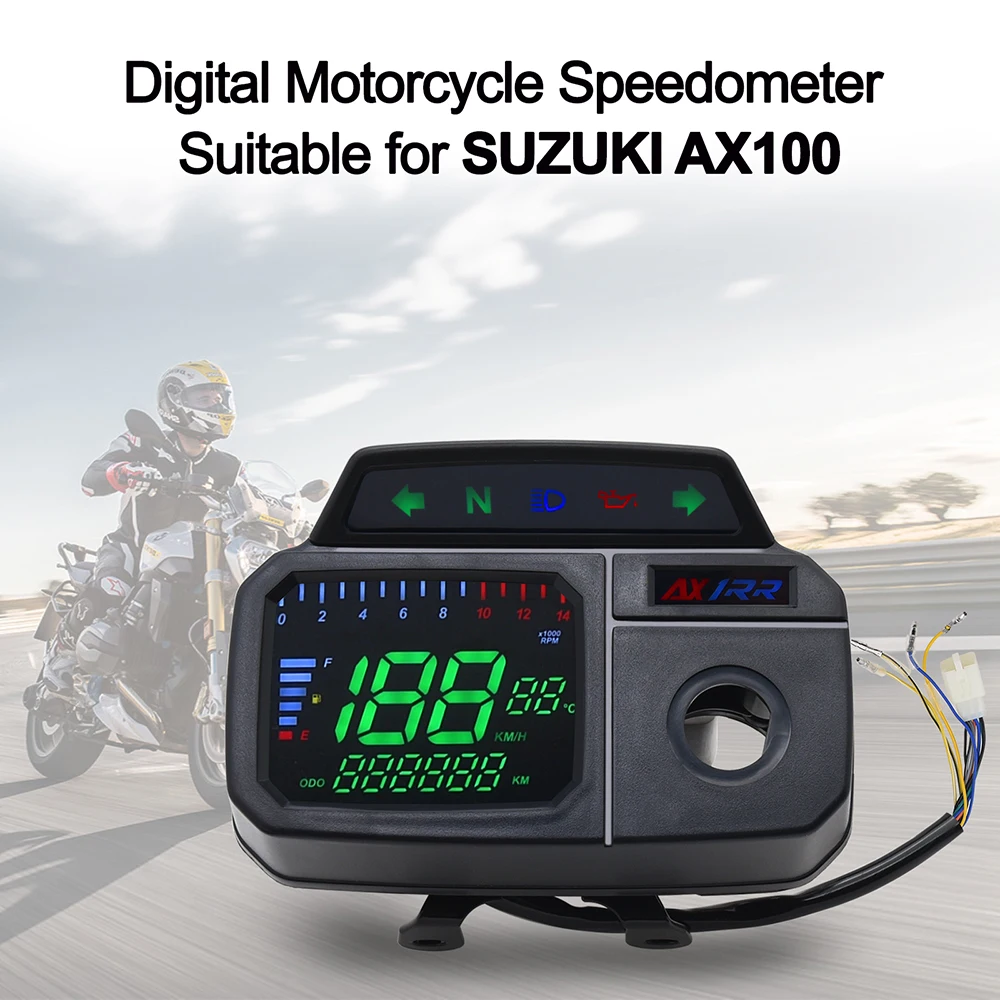 2024 Digital Motorcycle Speedometer Dashboard With 14000 RPM Tachometer for SUZUKI AX100 100cc AX 100