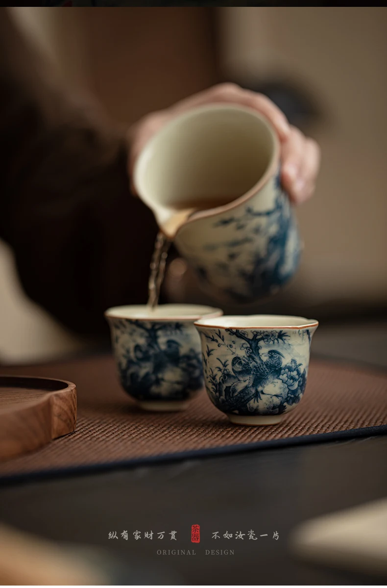 Ruyao Future Flower Cup Ceramic Teacup Single-Cup Kung Fu Tea Set for Home or Food Business Personal Host Cup