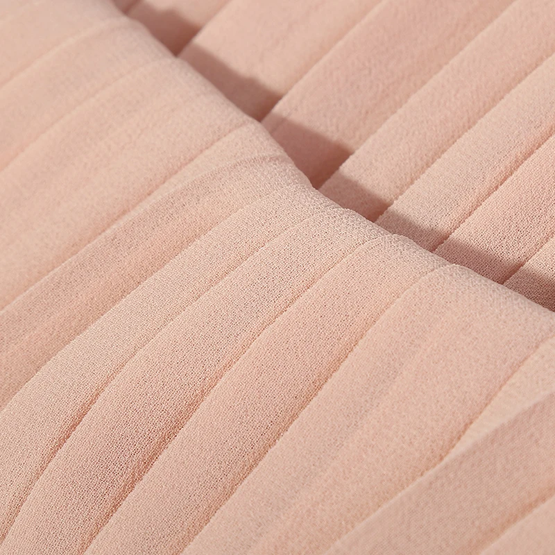 Индивидуальный дизайн 100% полиэстер имитация высокой твист креп шелк плиссированная шифоновая ткань для платья детская ткань юбка