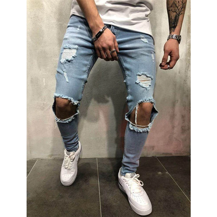 Men Casual Jeans Pencil Pants Stylish Designed Straight Slim Fit Trous   Mensclothingz