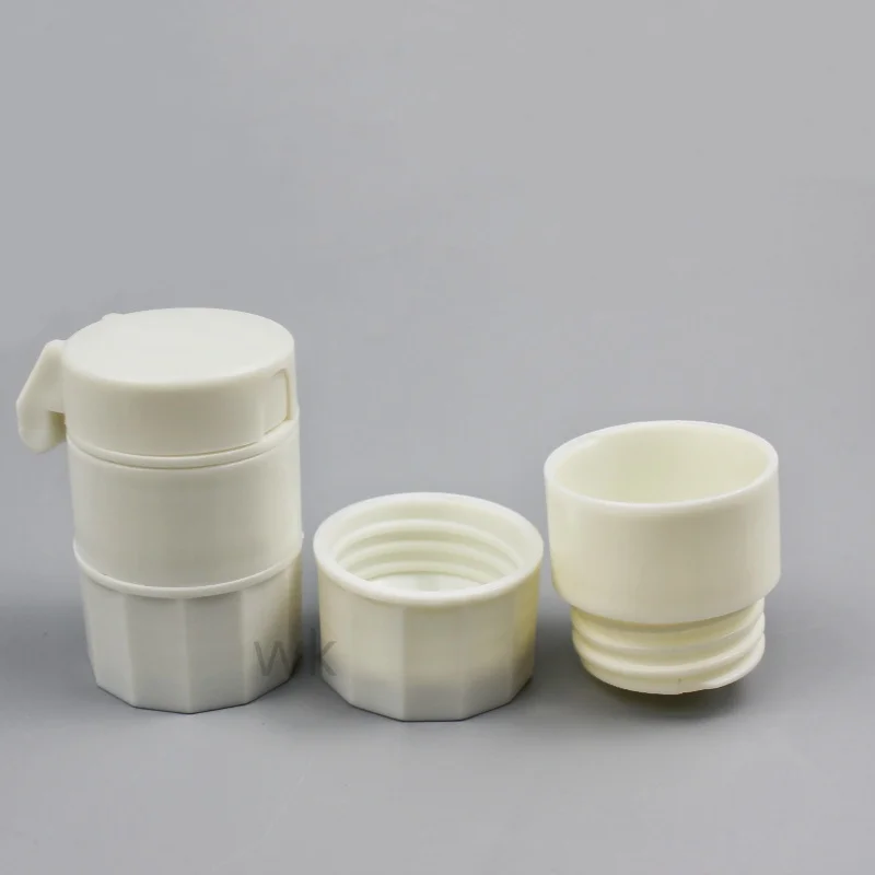 Portable Pill Packaging Multifunctional Plastic Pharmaceutical Tablet Medicine Bottle with Cuttable Screw Cap