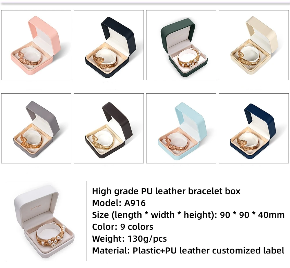 Wholesale Pu Leather Custom Ring Box Jewellery Packaging Necklace