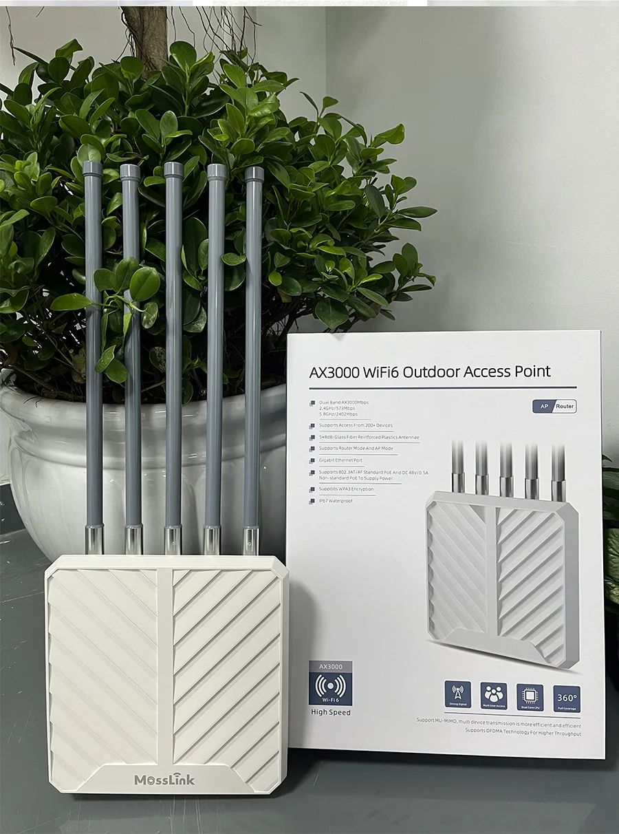 Mosslink alta potencia AX3000 WiFi6 al aire libre WiFi extensor  amplificador de señal impermeable de Largo alcance inalámbrico antena Wifi  Longue