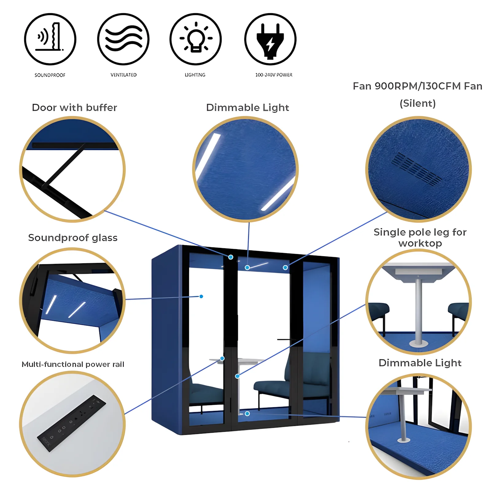 Modern Modular Furniture Easy Assemble Removable Office Phone Booth Fashion Noise Isolation Cabin Soundproof Silence Office Pod