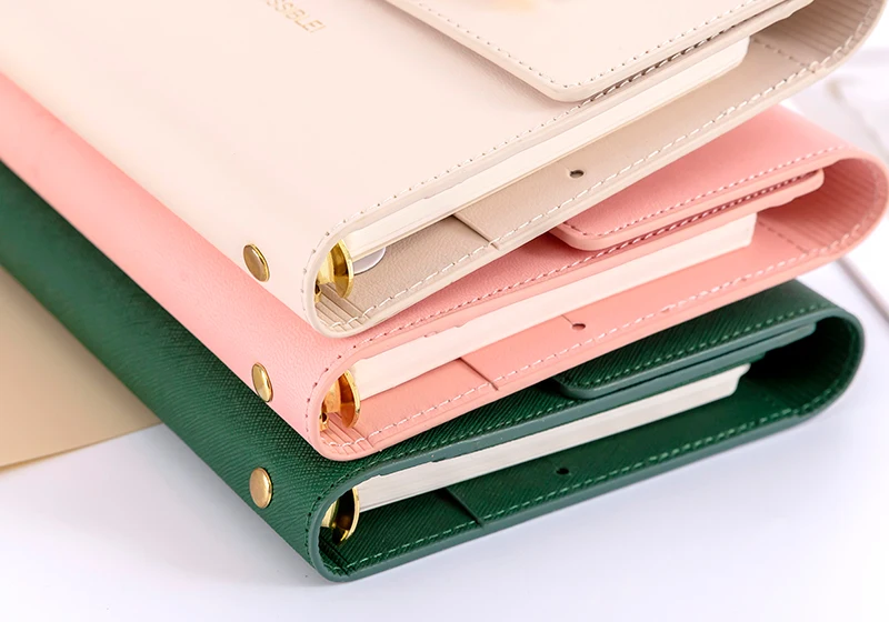 Customizable PU Leather Loose-Leaf Notebook - A5 Size