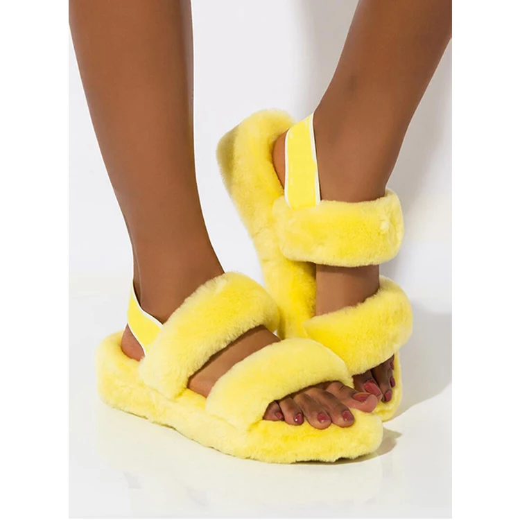 kids fuzzy sandals