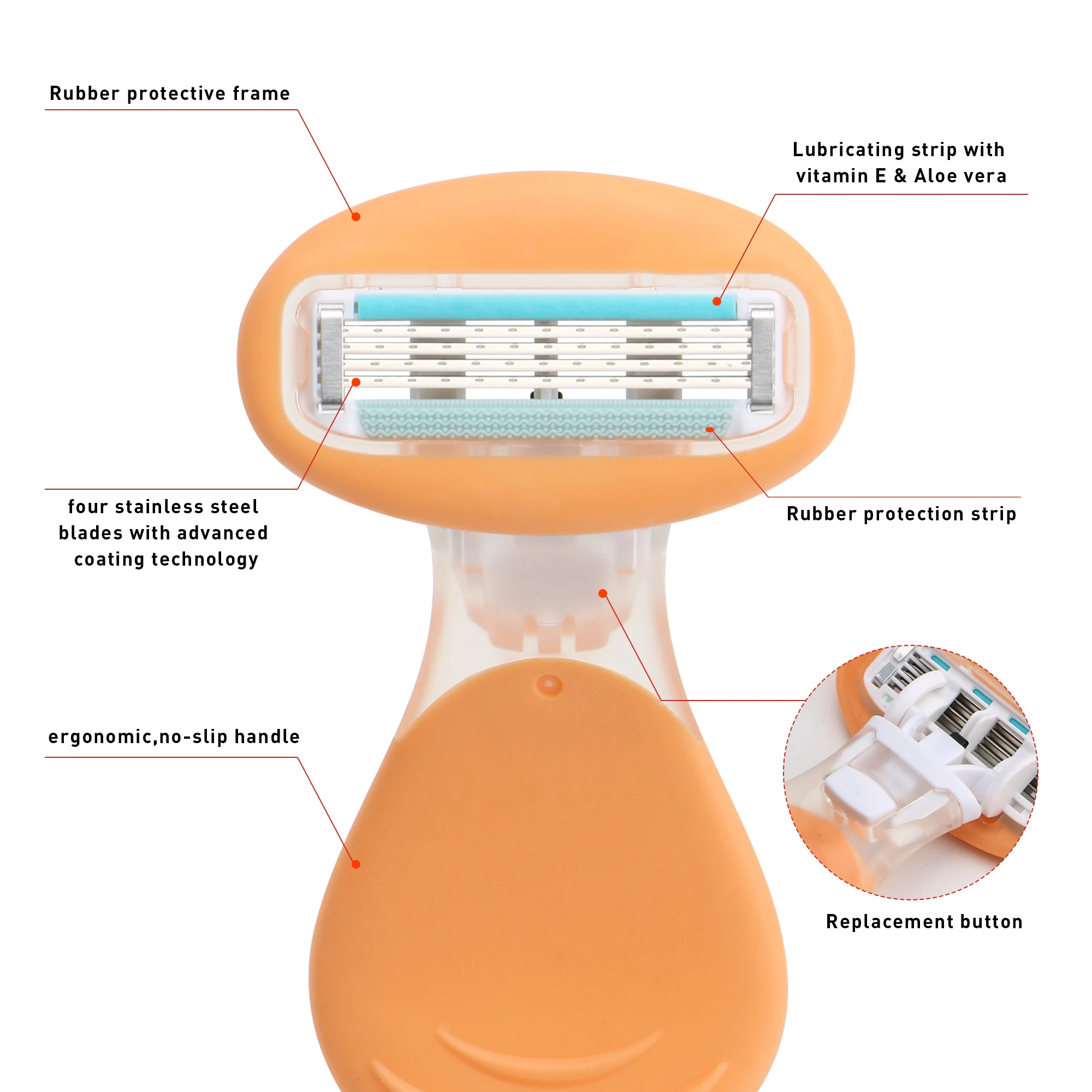 Wholesale Haward Razors 4 Blade Pink Ladies Shaving Razor Buy Ladies