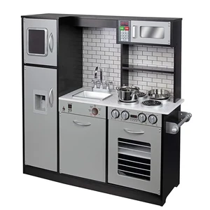 Large Wooden Kitchen Set Smart Baby Cooking Pretend Play Refrigerator Toy for School & Home Kids' Kitchen & Food Toys