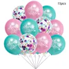 15 piezas Turquesa, Rosa y Multicolor