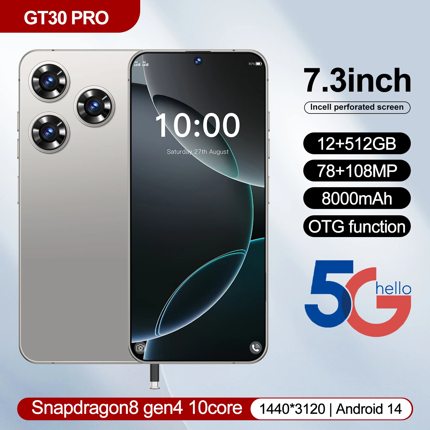 New GT30 Pro 5G Smartphone 7.3