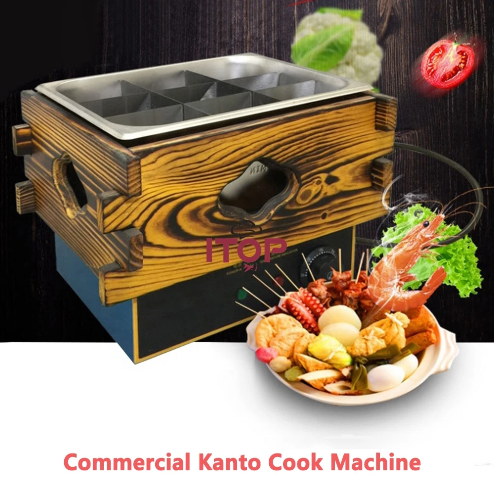 Electric Oden Cooking Machine Wooden Box Kanto Cooking Machine Commercial Electric Skewer Oden Machine