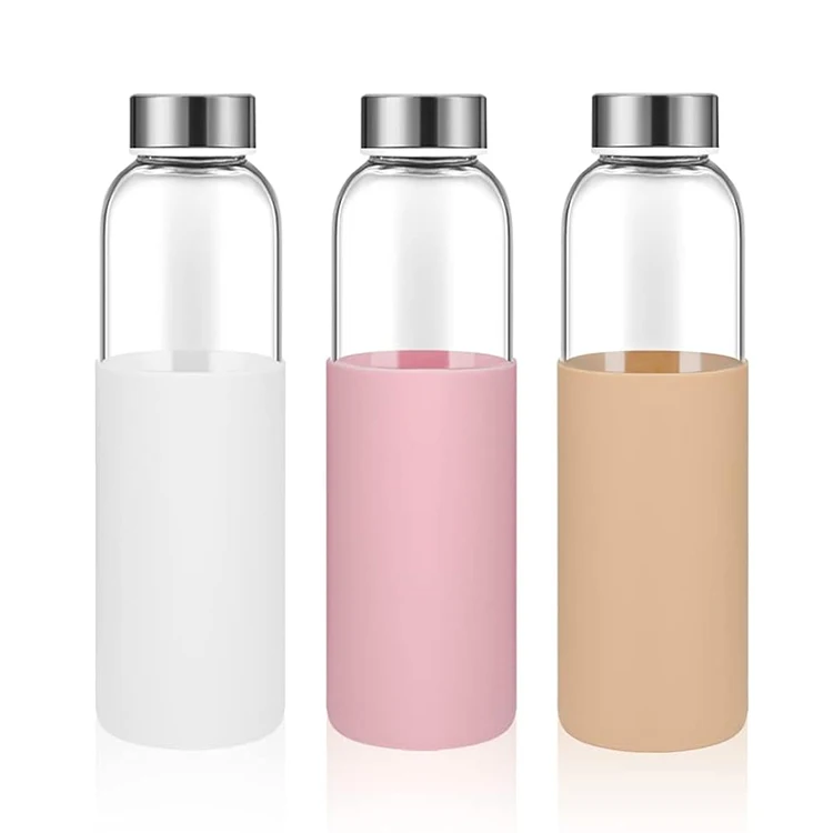 High Quality Borosilicate Glass Water Bottles with Stainless