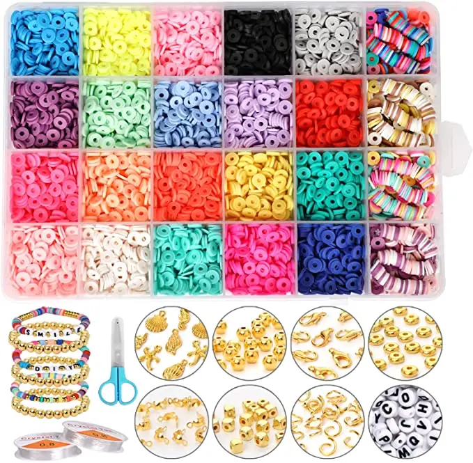 4800pcs Clay beads for Bracelet Making Kit for Women Gift