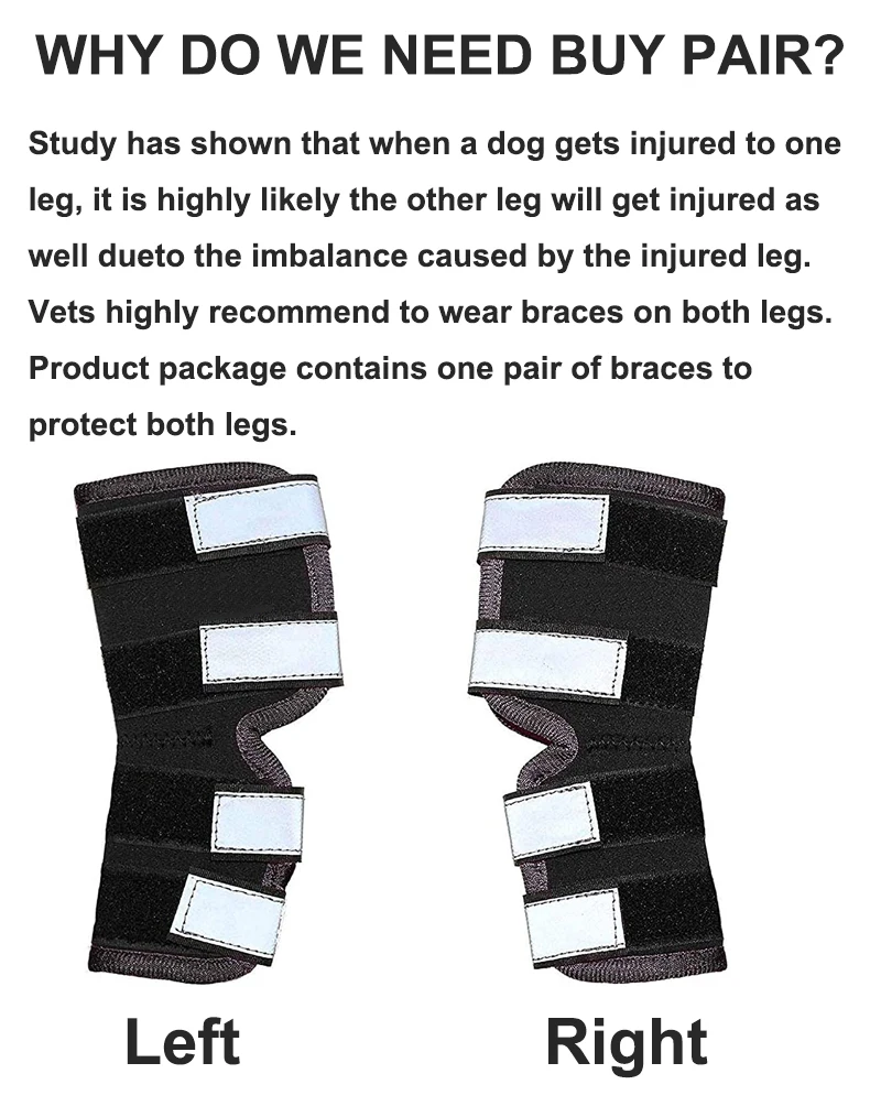 Durable Custom Dog Leg Support Adjustable Neoprene Dog Leg Knee Brace