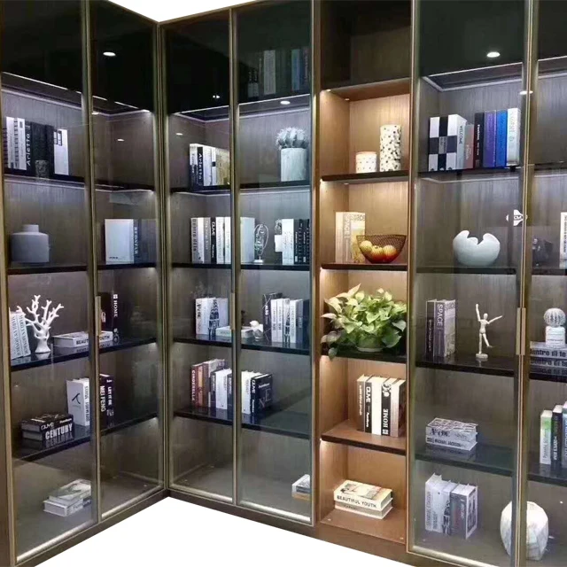 Modern Simple Style Metallic Color Glass Door Custom Size Designs Livingroom Bookcase Sets Buy Modern Simple Bookcase Sets Glass Bookcase Cheap Bookcase Product On Alibaba Com